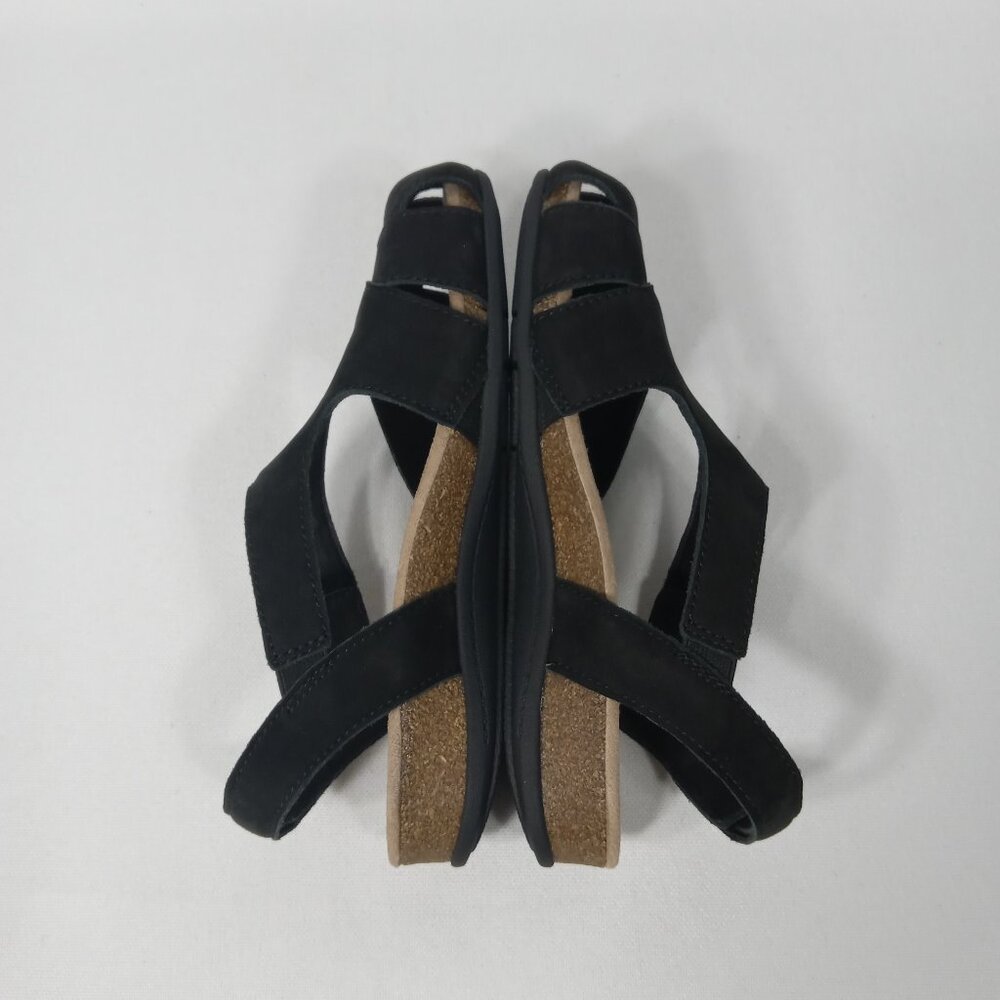 EARTH ORIGINS Black Soft Leather Sandals Womens Size 6.5 W - Picture 10 of 12
